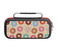 Compatible with Nintendo Switch Case, Donut Print No.9040 Travel Carry Case Compatible with Switch Lite/Oled Console Case, Protective Case with Pockets for Accessories & Games