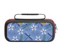 Compatible with Nintendo Switch Case, Dragonfly Plants Print Travel Carry Case Compatible with Switch Lite/Oled Console Case, Protective Case with Pockets for Accessories & Games