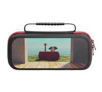 Compatible with Nintendo Switch Case, Elehpant And A Giraffe Looking At The Sea Travel Carry Case Compatible with Switch Lite/Oled Console Case, Protective Case with Pockets for Accessories & Games