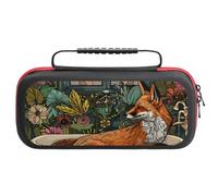 Compatible with Nintendo Switch Case, Fox Bathtub Floral Art Protective Travel Carry Case Compatible with Switch Lite/Oled Console Case with Pockets for Accessories And Games