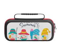 Compatible with Nintendo Switch Case, Gnomes Summer Travel Carry Case Compatible with Switch Lite/Oled Console Case, Protective Case with Pockets for Accessories & Games
