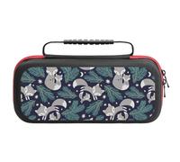 Compatible with Nintendo Switch Case, Gray Fox Green Leaf Travel Carry Case Compatible with Switch Lite/Oled Console Case, Protective Case with Pockets for Accessories & Games
