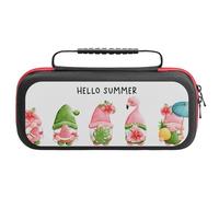 Compatible with Nintendo Switch Case, Hello Summer Gnome Travel Carry Case Compatible with Switch Lite/Oled Console Case, Protective Case with Pockets for Accessories & Games