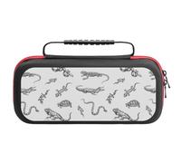 Compatible with Nintendo Switch Case, Lizard Snake Turtle Crocodile Travel Carry Case Compatible with Switch Lite/Oled Console Case, Protective Case with Pockets for Accessories & Games