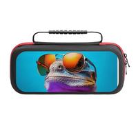 Compatible with Nintendo Switch Case, Lizard With Sunglasses Colorful Travel Carry Case Compatible with Switch Lite/Oled Console Case, Protective Case with Pockets for Accessories & Games