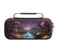 Compatible with Nintendo Switch Case, Magical Bees Twilight River Travel Carry Case Compatible with Switch Lite/Oled Console Case, Protective Case with Pockets for Accessories & Games