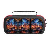 Compatible with Nintendo Switch Case, Magical Stained Glass Castle Protective Travel Carry Case Compatible with Switch Lite/Oled Console Case with Pockets for Accessories And Games