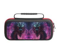 Compatible with Nintendo Switch Case, Neon Futuristic Dragon Protective Travel Carry Case Compatible with Switch Lite/Oled Console Case with Pockets for Accessories And Games