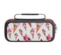 Compatible with Nintendo Switch Case, Pink Summer Ice Cream Travel Carry Case Compatible with Switch Lite/Oled Console Case, Protective Case with Pockets for Accessories & Games