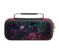 Compatible with Nintendo Switch Case, Red And Green Carnation Travel Carry Case Compatible with Switch Lite/Oled Console Case, Protective Case with Pockets for Accessories & Games