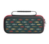 Compatible with Nintendo Switch Case, River Freshwater Fish Travel Carry Case Compatible with Switch Lite/Oled Console Case, Protective Case with Pockets for Accessories & Games