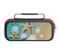 Compatible with Nintendo Switch Case, Starfish Seashell Summer Beach Protective Travel Carry Case Compatible with Switch Lite/Oled Console Case with Pockets for Accessories And Games