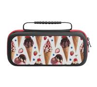 Compatible with Nintendo Switch Case, Strawberry Blueberry Ice Cream Travel Carry Case Compatible with Switch Lite/Oled Console Case, Protective Case with Pockets for Accessories & Games