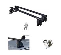 COMPATIBLE WITH NISSAN Juke (F15) 5 doors year 2011 with smooth roof FIX002G LUGGAGE RACK BARS MENABÒ 130CM BLACK STEEL BAR+MOUNTING KIT+LOCK AND KEYS