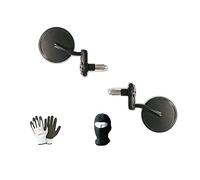 COMPATIBLE WITH NORTON COMMANDO 961 SF PAIR OF MIRRORS CAFE' RACE BLACK ALUMINUM ROUND MIRROR BAR-END SIDE SLIDING BAR ATTACHMENT FROM Ø13 TO 22 ADJUSTABLE UPWARDS AND DOWNWARDS