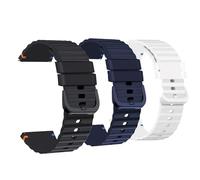 Compatible with OnePlus Watch 3 bands, 18mm, 22mm New Silicone Woven Line Adjustable Replacement Strap Compatible with OnePlus Watch 3, 2 46mm / 2R / 1 / 43mm Smart Watch (3 Pack-Black+White+Blue