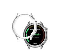 Compatible with OnePlus Watch 3 Smartwatch 2025 Upgraded Version,Soft Flexible TPU Thin Lightweight Bumper Cover Protector for OnePlus Watch 3,(Transparent+Clear Black)