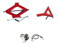 COMPATIBLE WITH OPEL COMBO TOUR 2 TON SCISSOR JACK + EMERGENCY TRIANGLE WITH SHEATH COMPACT JACK FOR LIFTING WHEELS, CAR TIRES UNIVERSAL APPROVED