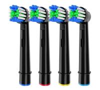 Compatible with Oral B Electric Toothbrush Replacement Brush Heads, Professional Head ，Compatible for Pro， 100/500/1000/1500/7500(Black-4 Pcs)