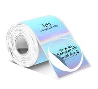 Compatible with P50/M110 Multi-Color Holographic self-Adhesive Thermal Labels, 2-inch Round, Ideal for Inventory Management, barcodes, Name Tags, Baking, and Household use. (1 roll / 150 Sheets) (E)