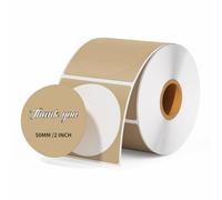 Compatible with P50/M110 Multi-Purpose Brown self-Adhesive Thermal Labels, 2-inch Round, Ideal for Inventory Management, Color Coding, barcodes, Logo Design, Baking, and More. (1 roll/150 Sheets) (C)