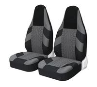 Compatible With Peugeot 107 Car 2pcs Front Seats Covers Protector High Bucket Beautiful Interior Easy To Clean(Gray)