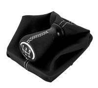 Compatible with Peugeot for 206 406 ABS Car Manual Transmission 5-Speed Gear Lever Shift Knob with Boot Cover Interior Accessories(White line)