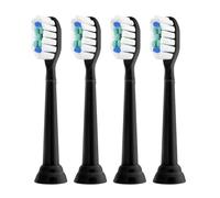 Compatible with Philips Sonicare Electric Toothbrush Replacement Heads, Diamond Clean Brush Head for 4100 5300 6500(Black-4 Pcs)