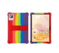 Compatible with PRITOM Tab12 10.1 Inch Tablet Case, Soft Silicone Adjustable Stand Shockproof Protection Cover Kids Friendly(Rainbow)