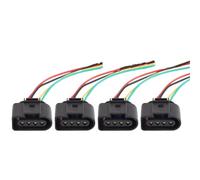 Compatible With Q5 2009-2013 4 Pcs 4 Wire Ignition Coil Connector Waterproof Harness Electrical Kit Assembly Replacement 1J0973724 Car Parts