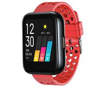 Compatible with Realme Watch Replacement Strap, LvBu Silicone Replacement Wristbands Sport Strap with Metal Buckle for Compatible with Realme Watch (Red)