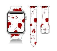 Compatible With Red Blood Apple Watch 38/40/41/42/44/45mm For Women Men,Soft Silicone Halloween Gifts Decorations Replacement Wristband Band For Iwatch Series 9 8 7 6 5 4 3 2 1 SE.38mm/40mm