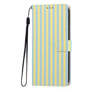 Compatible with Samsung Galaxy A03 Wallet Cute Case for Card Holder Leather Slot Shockproof Soft Cover Case for Women Grils Yellow Stripes Lines Girly for Samsung Galaxy A03