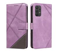 Compatible with Samsung Galaxy A13 4G/5G, Splicing Business Card Slot Wallet Case Magnetic Kickstand Shockproof Flip Phone Cover for Samsung Galaxy A13 4G/5G-Purple