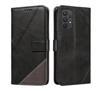 Compatible with Samsung Galaxy A13 4G/5G, Splicing Business Card Slot Wallet Case Magnetic Kickstand Shockproof Flip Phone Cover for Samsung Galaxy A13 4G/5G-Black