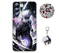 Compatible with Samsung Galaxy A13 5G / A04S Case Satoru Gojo / Itadori Yuji Anime Game Design [With Keychain and 50pcs Stickers] Cartoon Transparent Soft Silicona Case for Samsung A13 5G / A04S