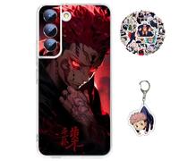 Compatible with Samsung Galaxy A13 5G / A04S Case Satoru Gojo / Itadori Yuji Anime Game Design [With Keychain and 50pcs Stickers] Cartoon Transparent Soft Silicona Case for Samsung A13 5G / A04S