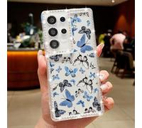 Compatible with Samsung Galaxy A34 5G Case,Cute Colorful Butterfly Pattern Transparent Rhinestone Luxury Silicone Case,Non-Yellow Soft Touch Protective Slim Shockproof Diamond Cover,Butterfly A870