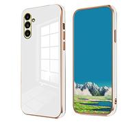 Compatible with Samsung Galaxy A35 5G Case Silicone Samsung A35 5G Phone Case 0.3mm Funda Cute Slim Plating Camera Protection Accessories Cover Shockproof Bumper (White)