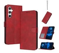 Compatible with Samsung Galaxy A54 5G Leather Case,Compatible with Samsung SM-A546E/DS Galaxy A54 5G / SM-A546B/DS SM-A546U1 SM-A546D SM-A546A Case PU Leather Phone Flip Cover Red