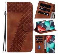 Compatible with Samsung Galaxy M15/F15 Case, Premium PU Leather Embossed Flower Flip Wallet Cover Shockproof Book Protective Phone Cover with Card Slots for Samsung Galaxy M15/F15 brown