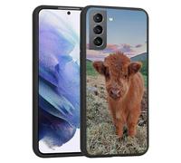 Compatible with Samsung Galaxy S23 Case - Cute Cow Highland Cow Farm Animal Slim Soft TPU Shockproof Protective Cover Case for Women Girls