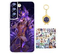 Compatible with Samsung Galaxy S23 Ultra Case Genshin Impact Cyno Anime Game Design [With Vision Keychain and 50pcs Stickers] Cartoon Transparent Soft Silicona Case for Samsung Galaxy S23 Ultra