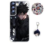Compatible with Samsung Galaxy S24 FE 5G Case Satoru Gojo / Itadori Yuji Anime Game Design [With Vision Keychain and 50pcs Stickers] Cartoon Transparent Soft Silicona Case for Samsung S24 FE 5G