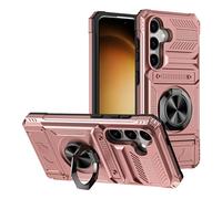 Compatible with Samsung Galaxy S25 Fe Slot Phone Case,Compatible with Samsung SM-S731B Galaxy S25 Fe/SM-S731B/DS Built-in stand Protective Case Cover Pink