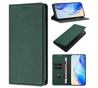 Compatible with Samsung Galaxy S6 Edge Case, Kickstand Flip Leather Wallet Book Case with Card Slots Shockproof Magnetic Closure Protective Phone Case Cover - Green