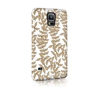 Compatible with Samsung Galaxy S6 Tirita Hard Case Cover PRINTED GLITTER, NOT REAL GLITTER Floral Flowers Black and White Gold B&W Design Bling Pattern