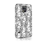 Compatible with Samsung Galaxy S7 Edge Tirita Hard Case Cover PRINTED GLITTER, NOT REAL GLITTER Floral Flowers Black and White Gold B&W Design Bling Pattern
