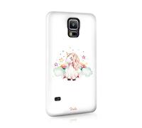 Compatible with Samsung Galaxy S8 Plus Tirita Hard Case Cover PRINTED GLITTER, NOT REAL GLITTER Magical Unicorns Heart Pastel Colours Pink Stars