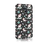 Compatible with Samsung Galaxy S8 Tirita Hard Case Cover PRINTED GLITTER, NOT REAL GLITTER Magical Unicorns Heart Pastel Colours Pink Stars